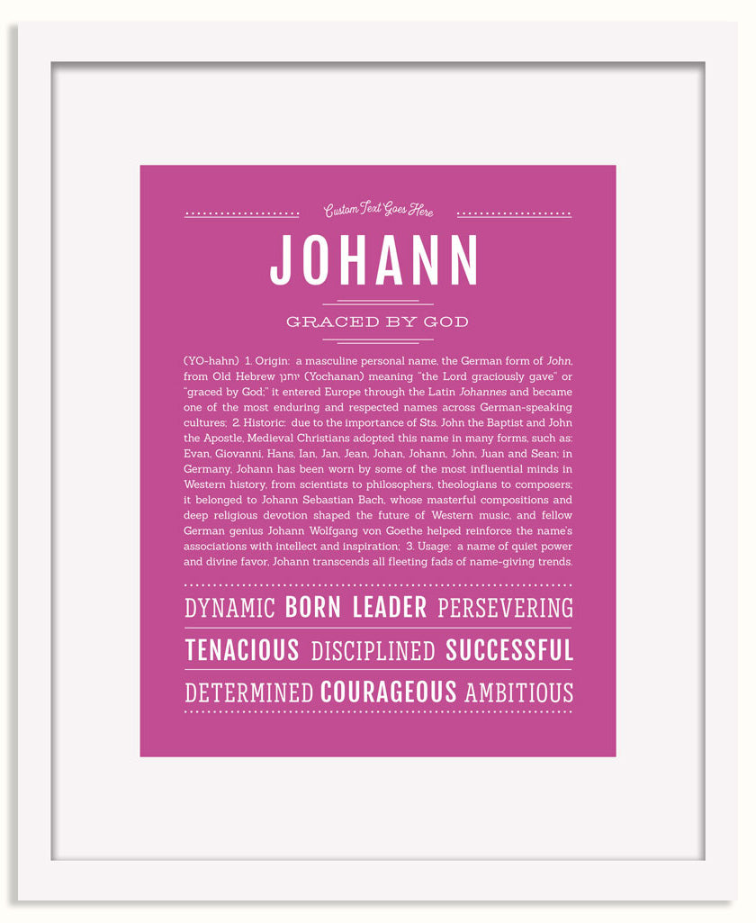 Frame Options | Dark Pink | White Frame, Matted