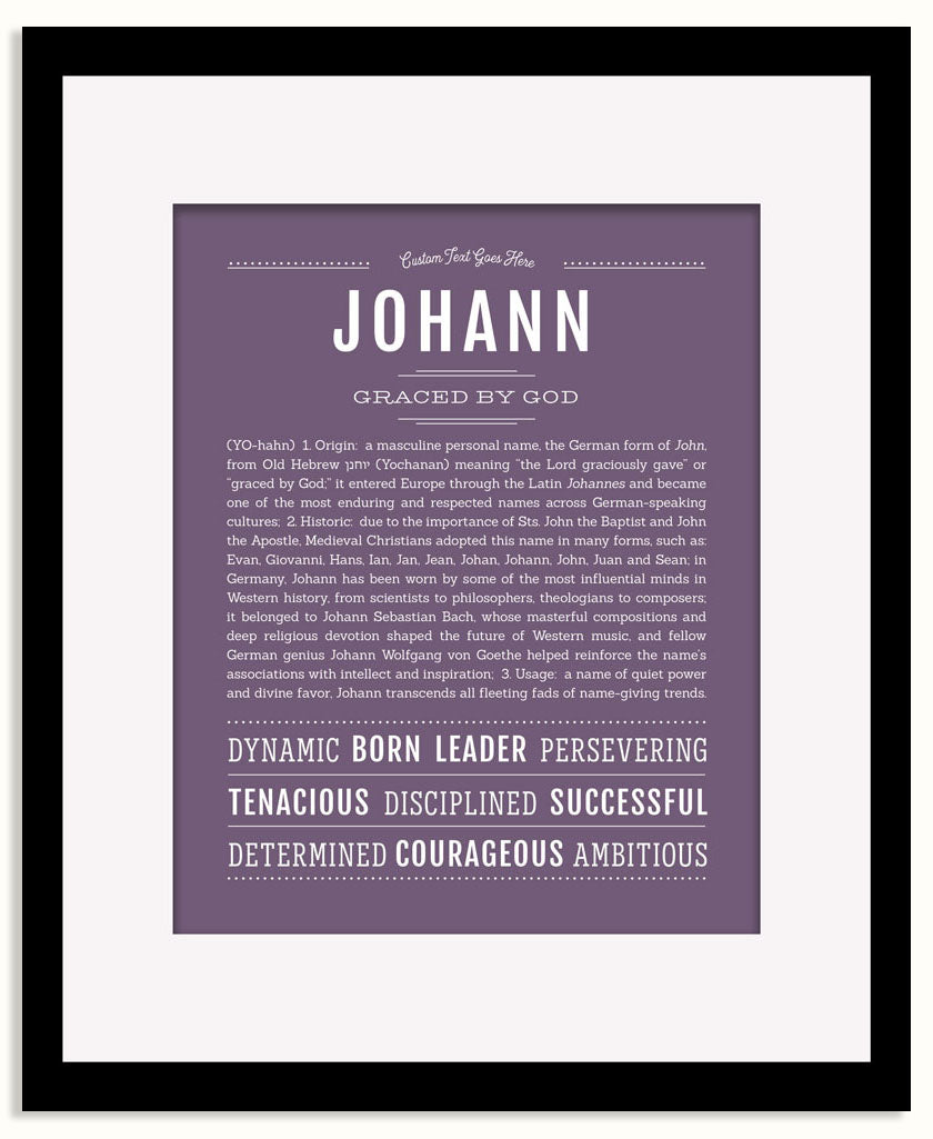 Frame Options | Deep Purple | Black Frame, Matted