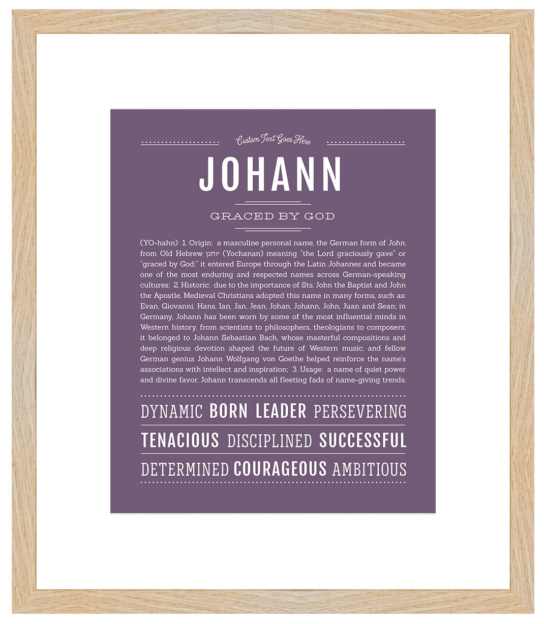 Frame Options | Deep Purple | Maple Frame, Matted