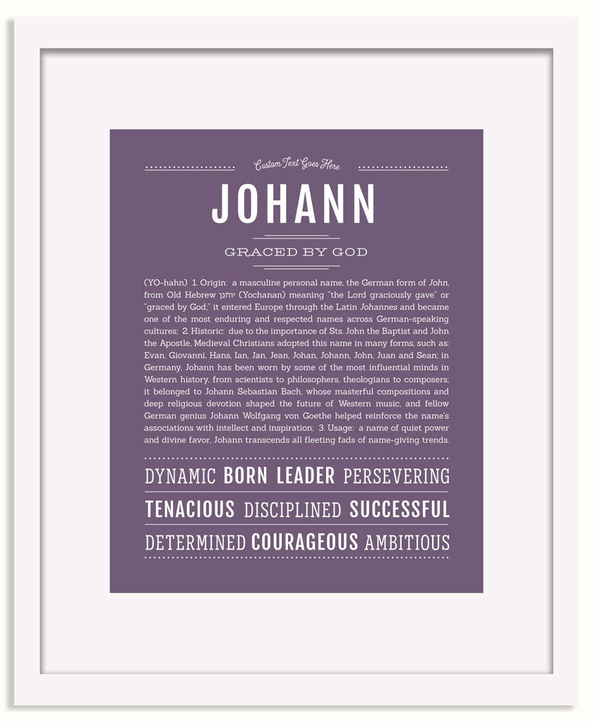 Frame Options | Deep Purple | White Frame, Matted
