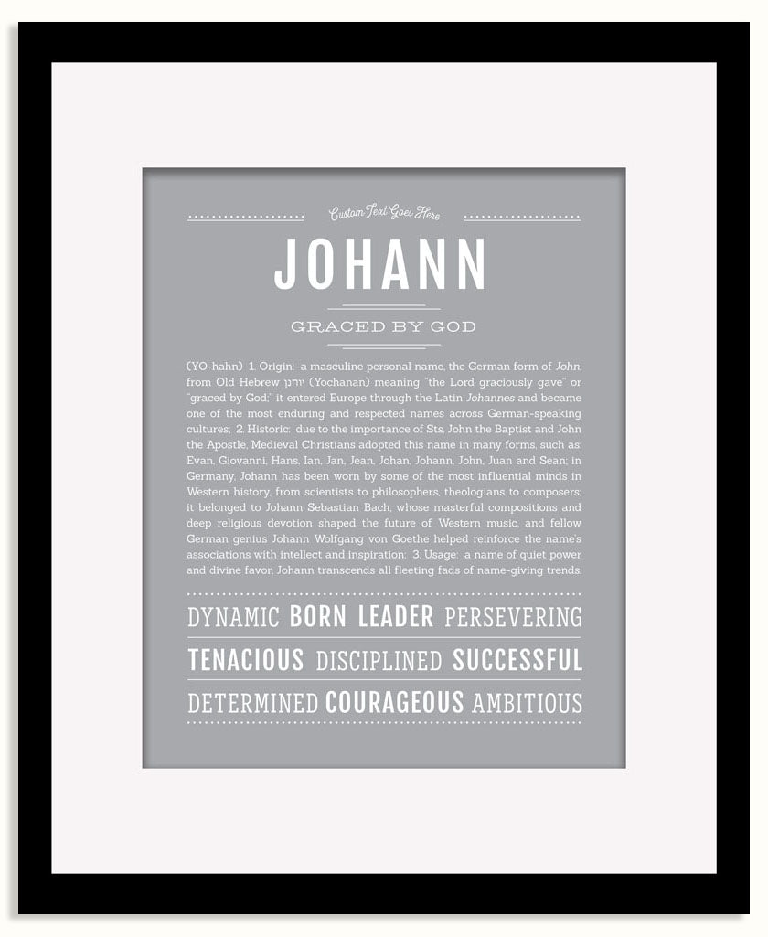 Frame Options | Light Gray | Black Frame, Matted