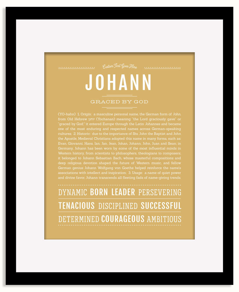 Frame Options | Matte Gold | Black Frame, Matted