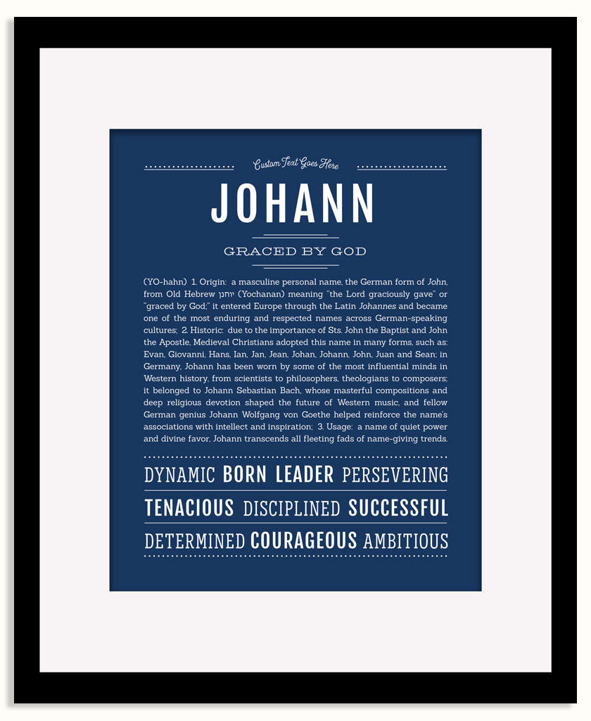 Frame Options | Midnight Blue | Black Frame, Matted