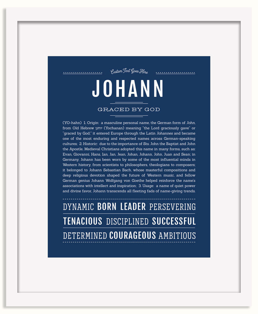 Frame Options | Midnight Blue | White Frame, Matted