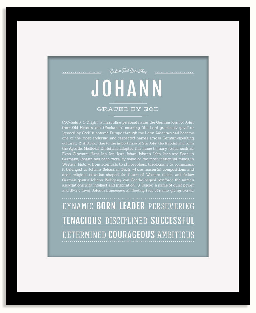 Frame Options | Powder Blue | Black Frame, Matted