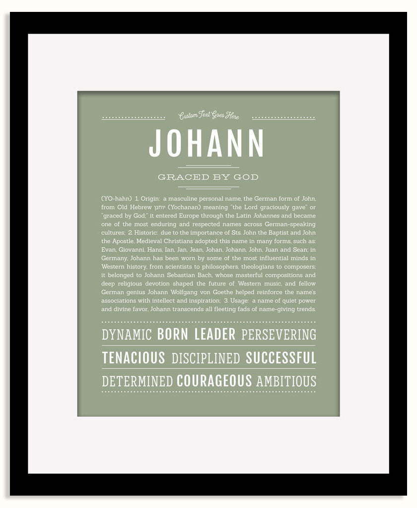 Frame Options | Sage | Black Frame, Matted