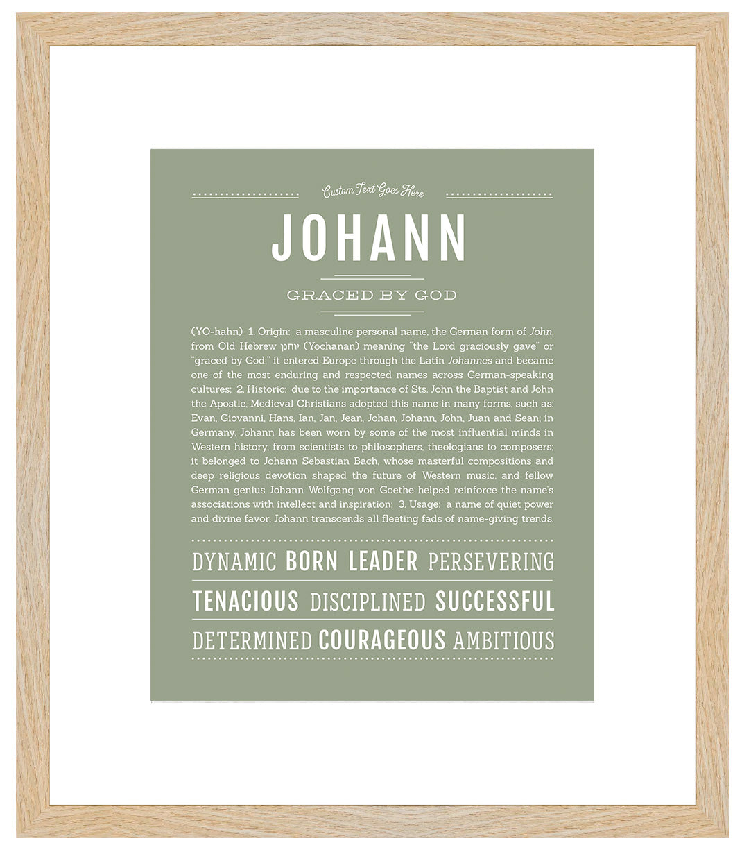 Frame Options | Sage | Maple Frame, Matted