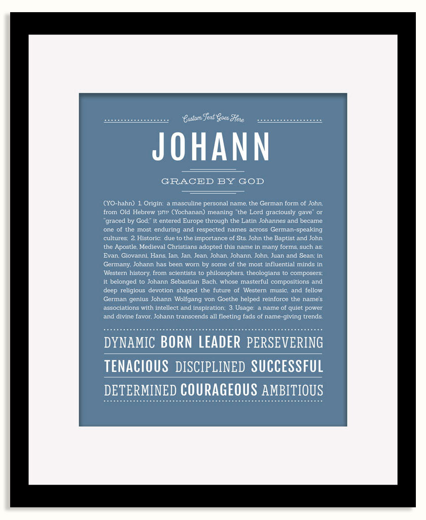 Frame Options | Steele Blue | Black Frame, Matted