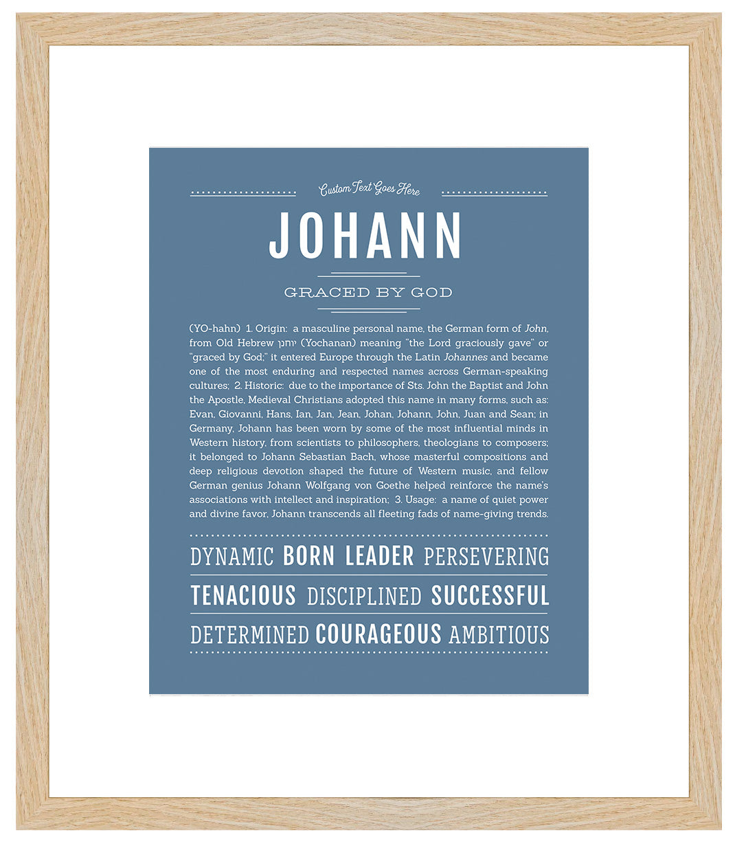 Frame Options | Steele Blue | Maple Frame, Matted