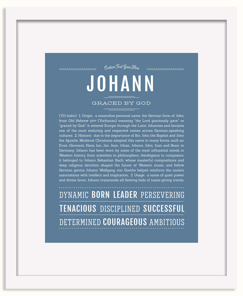 Frame Options | Steele Blue | White Frame, Matted