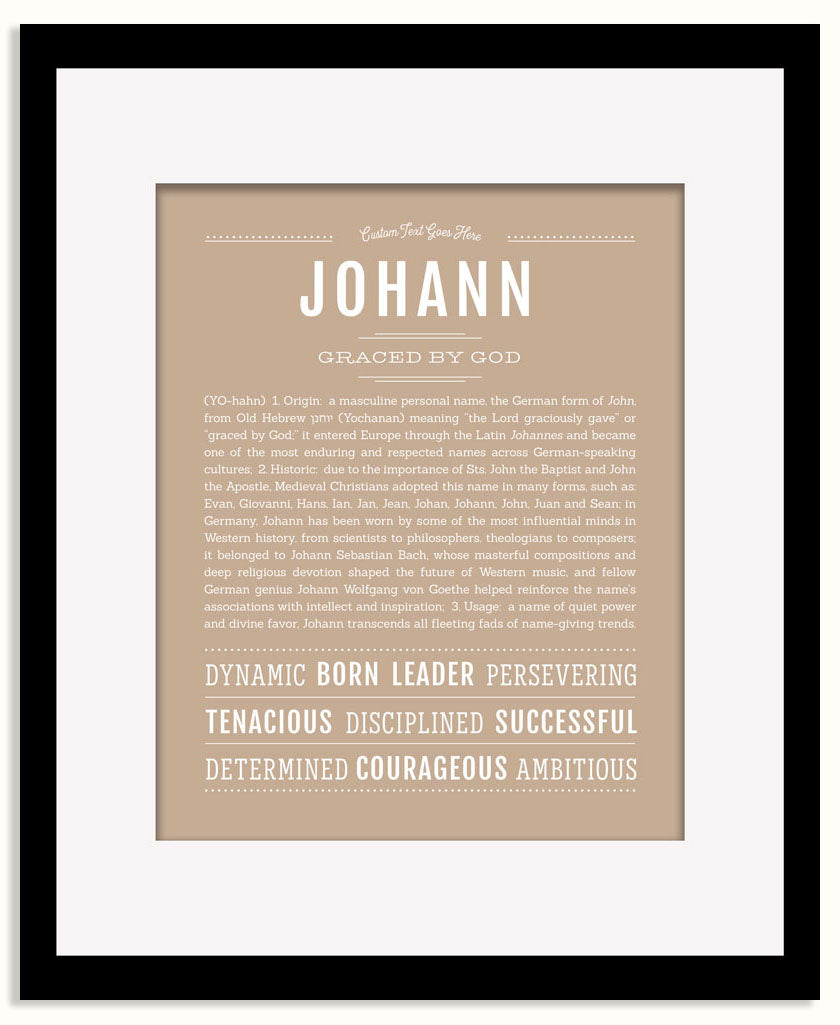 Frame Options | Tan | Black Frame, Matted