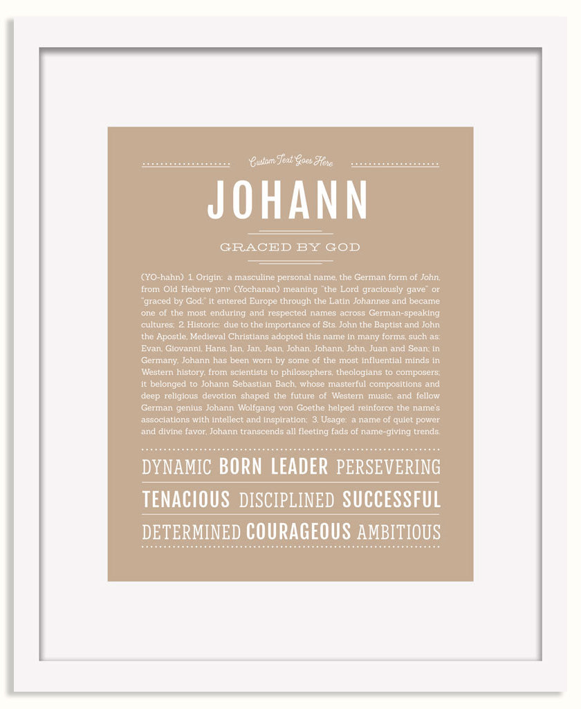 Frame Options | Tan | White Frame, Matted
