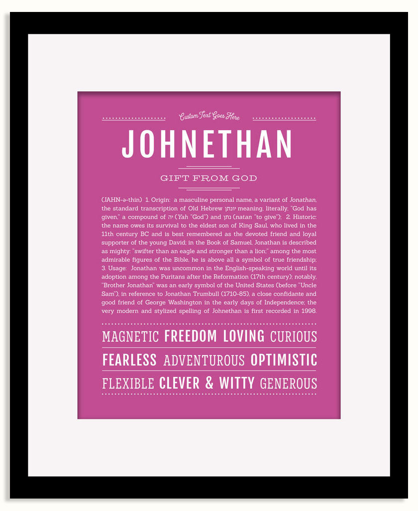 Frame Options | Dark Pink | Black Frame, Matted