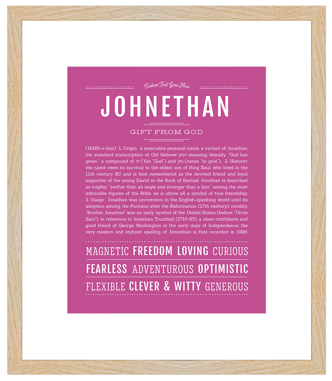 Frame Options | Dark Pink | Maple Frame, Matted