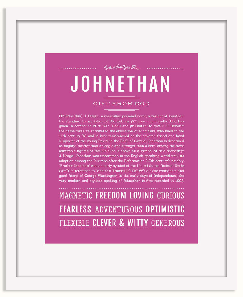 Frame Options | Dark Pink | White Frame, Matted