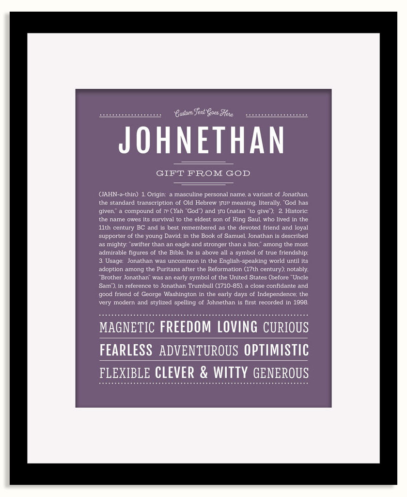 Frame Options | Deep Purple | Black Frame, Matted