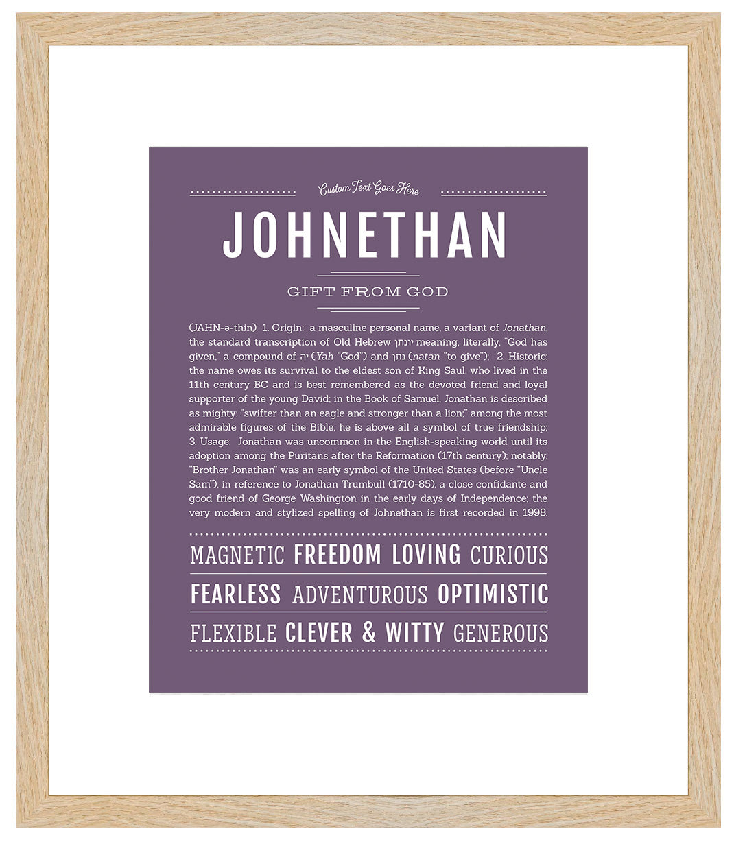 Frame Options | Deep Purple | Maple Frame, Matted