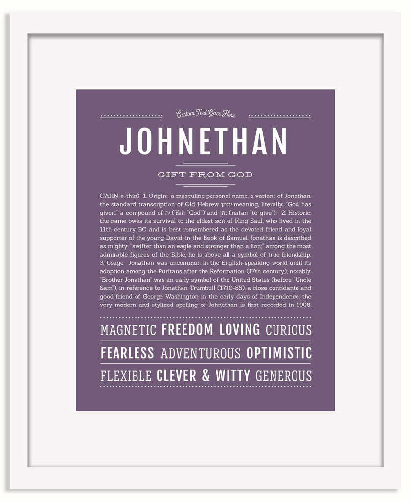 Frame Options | Deep Purple | White Frame, Matted