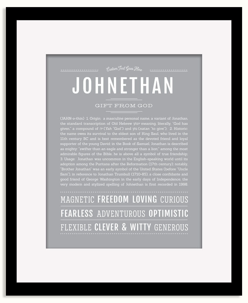 Frame Options | Light Gray | Black Frame, Matted