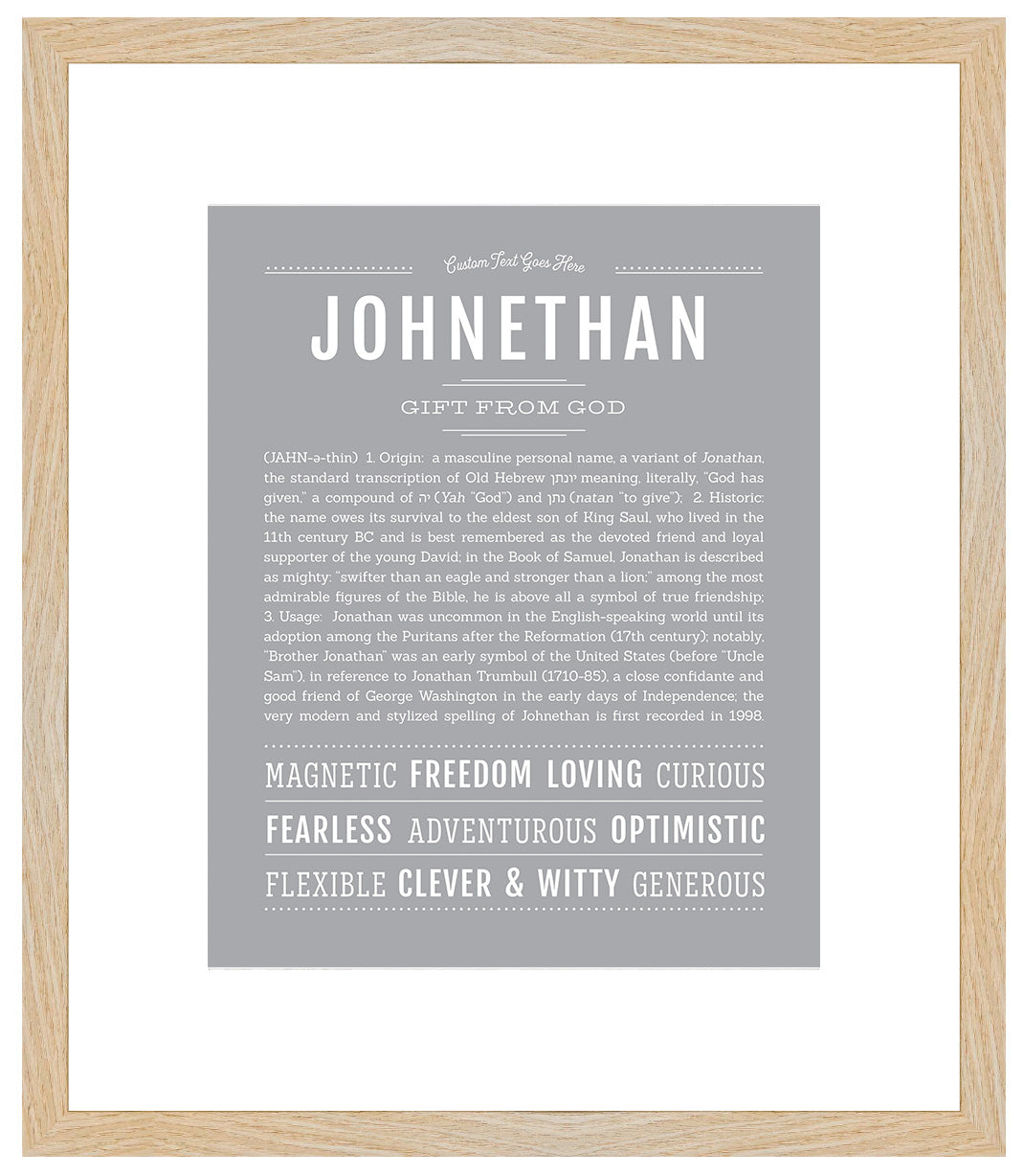 Frame Options | Light Gray | Maple Frame, Matted