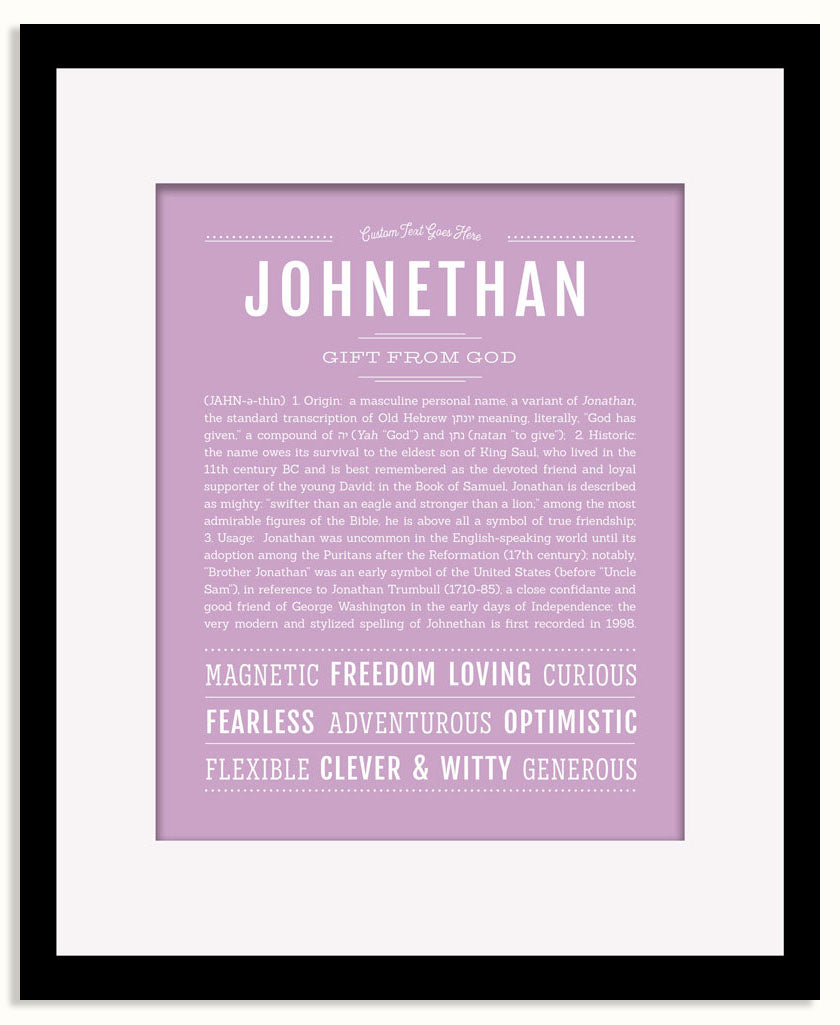Frame Options | Lilac | Black Frame, Matted