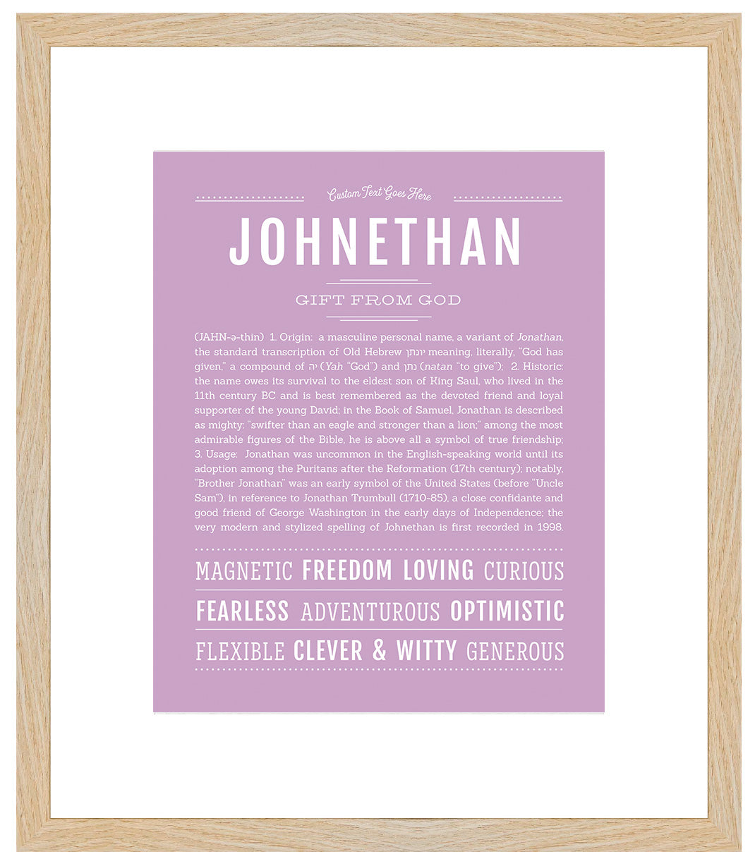 Frame Options | Lilac | Maple Frame, Matted