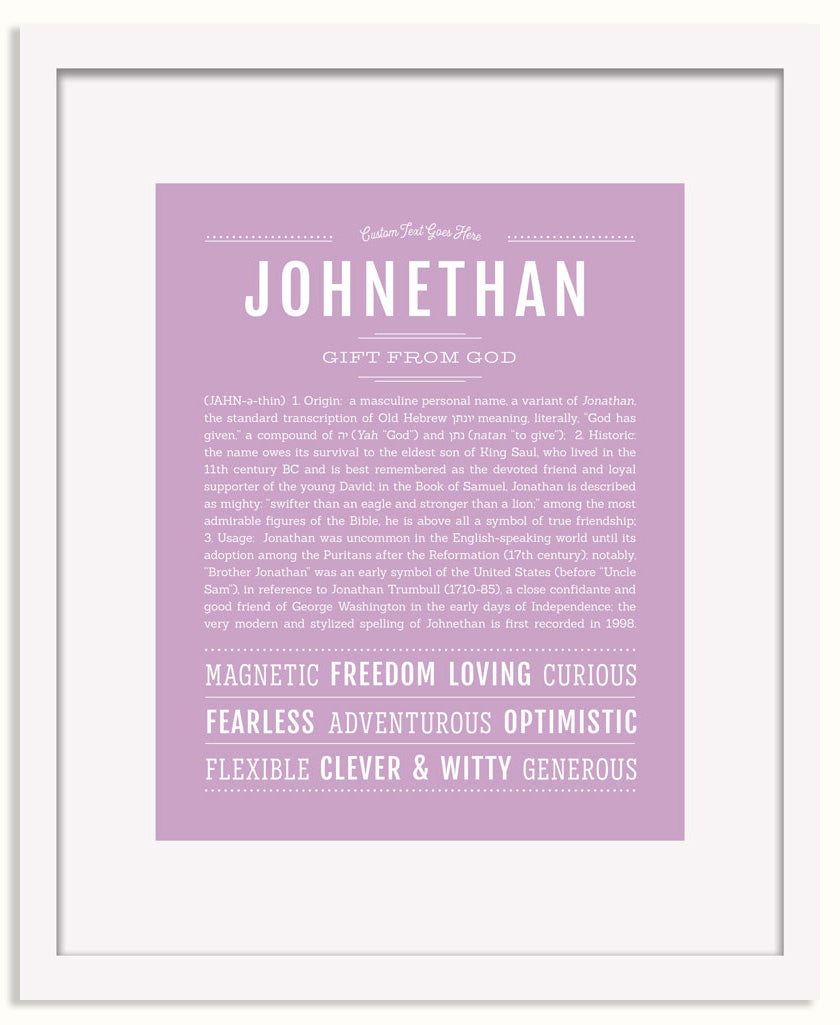Frame Options | Lilac | White Frame, Matted