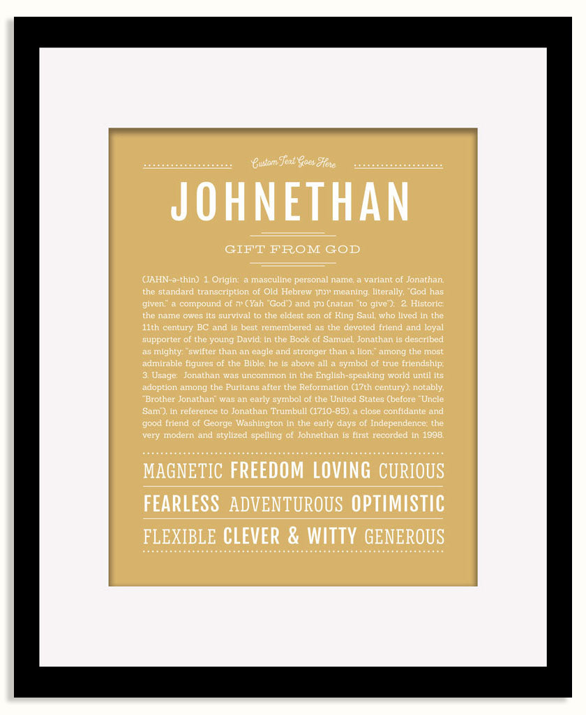 Frame Options | Matte Gold | Black Frame, Matted