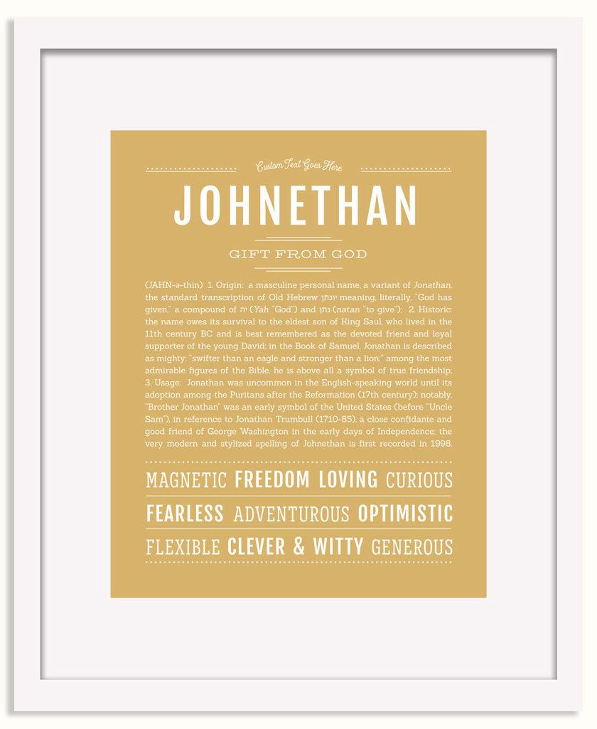Frame Options | Matte Gold | White Frame, Matted