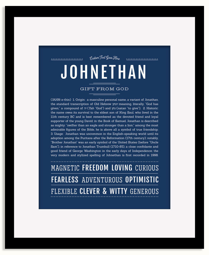 Frame Options | Midnight Blue | Black Frame, Matted