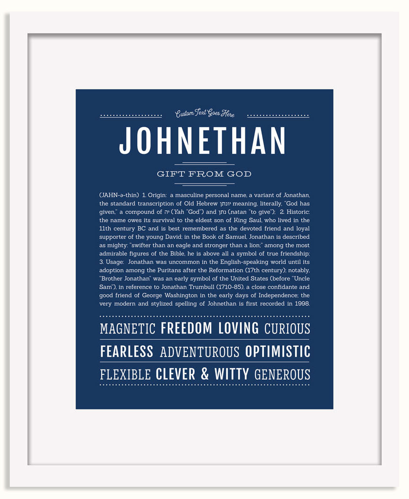 Frame Options | Midnight Blue | White Frame, Matted