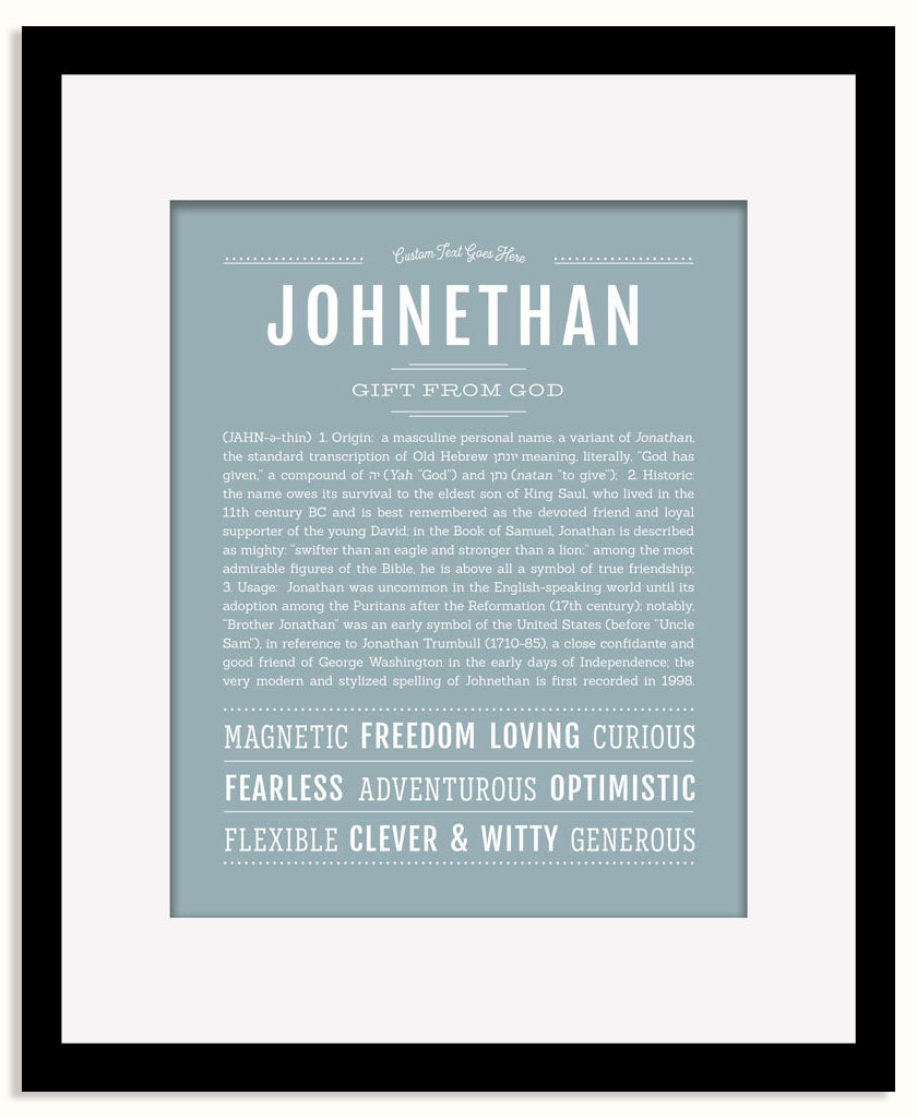 Frame Options | Powder Blue | Black Frame, Matted