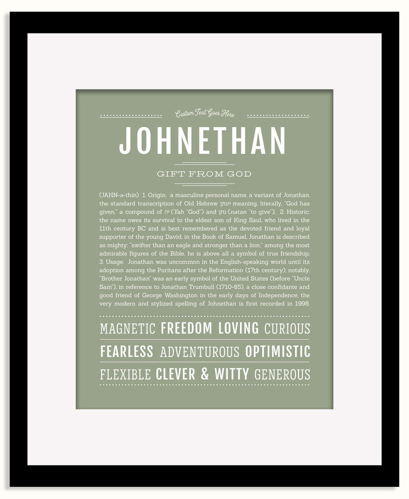 Frame Options | Sage | Black Frame, Matted