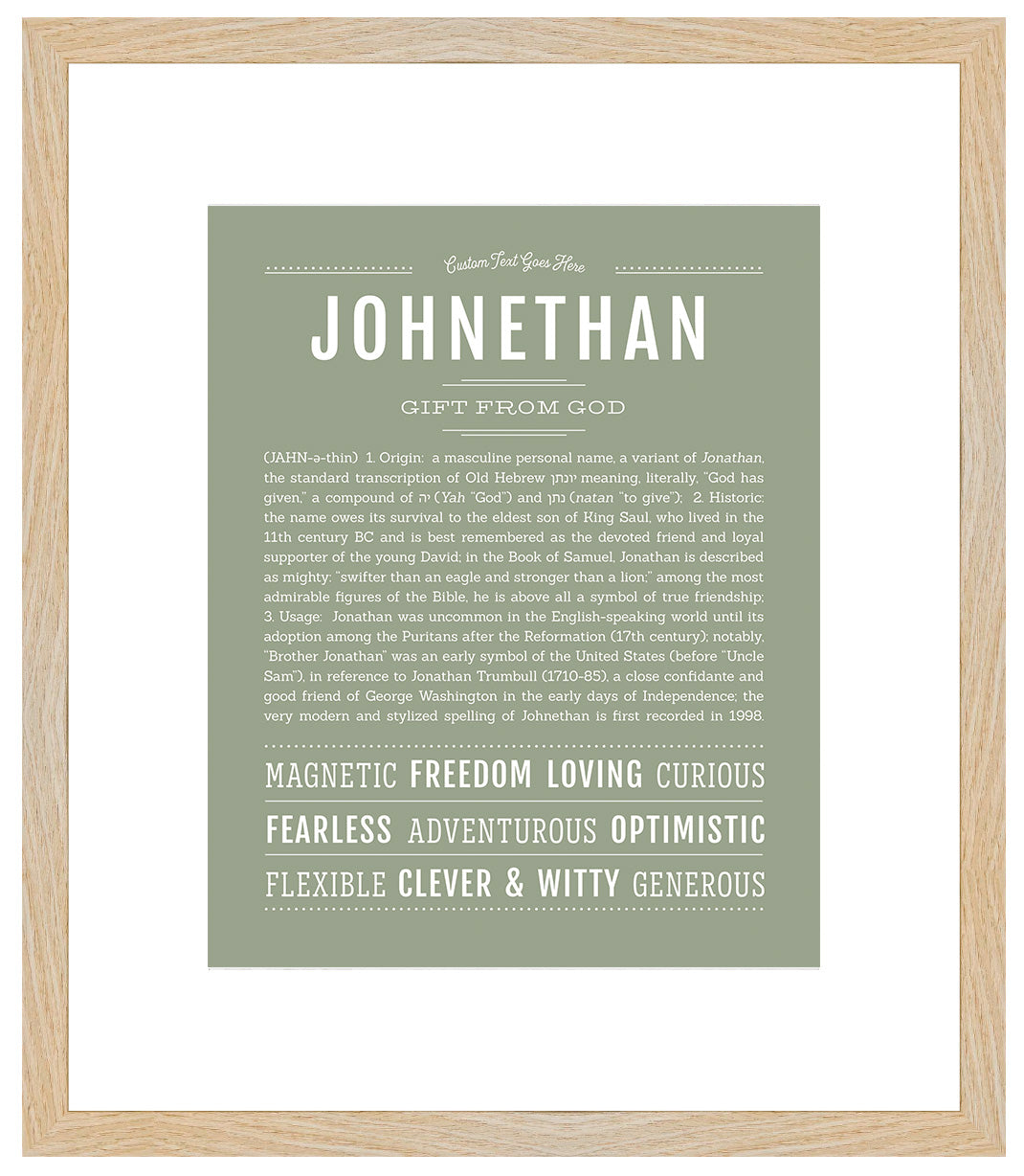 Frame Options | Sage | Maple Frame, Matted