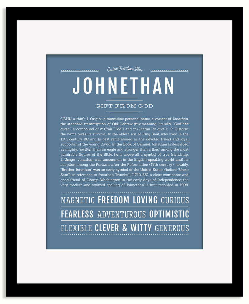 Frame Options | Steele Blue | Black Frame, Matted