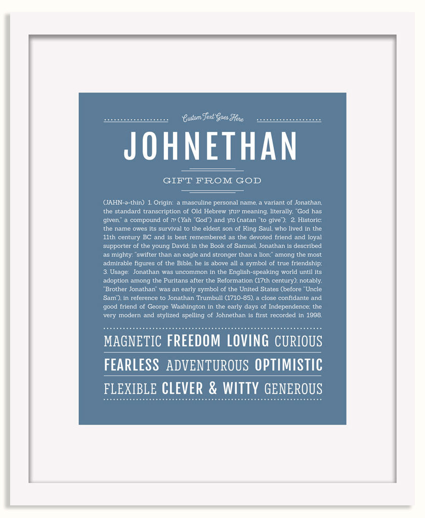 Frame Options | Steele Blue | White Frame, Matted