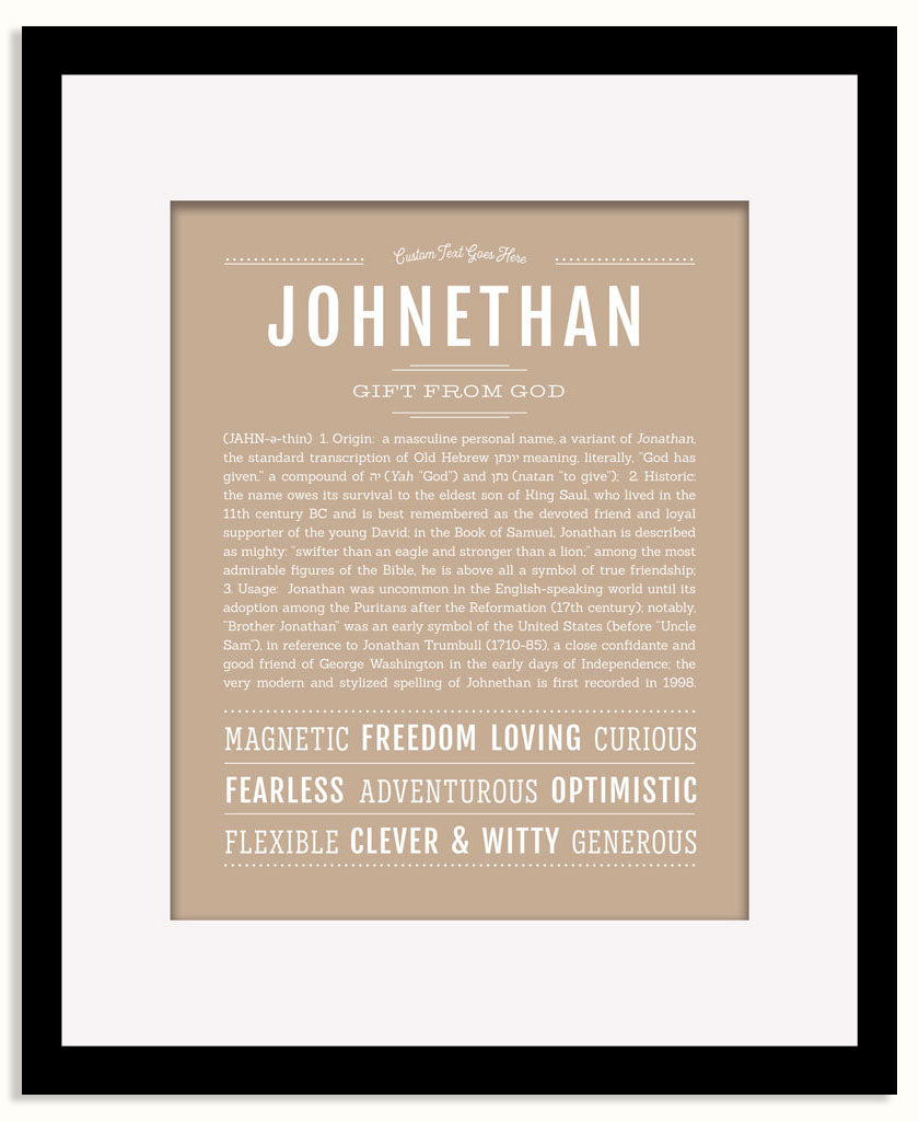 Frame Options | Tan | Black Frame, Matted