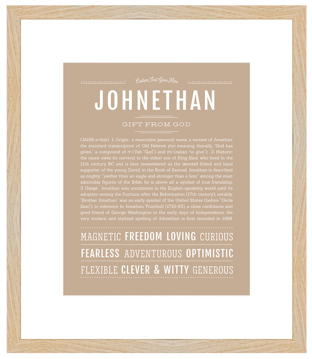 Frame Options | Tan | Maple Frame, Matted