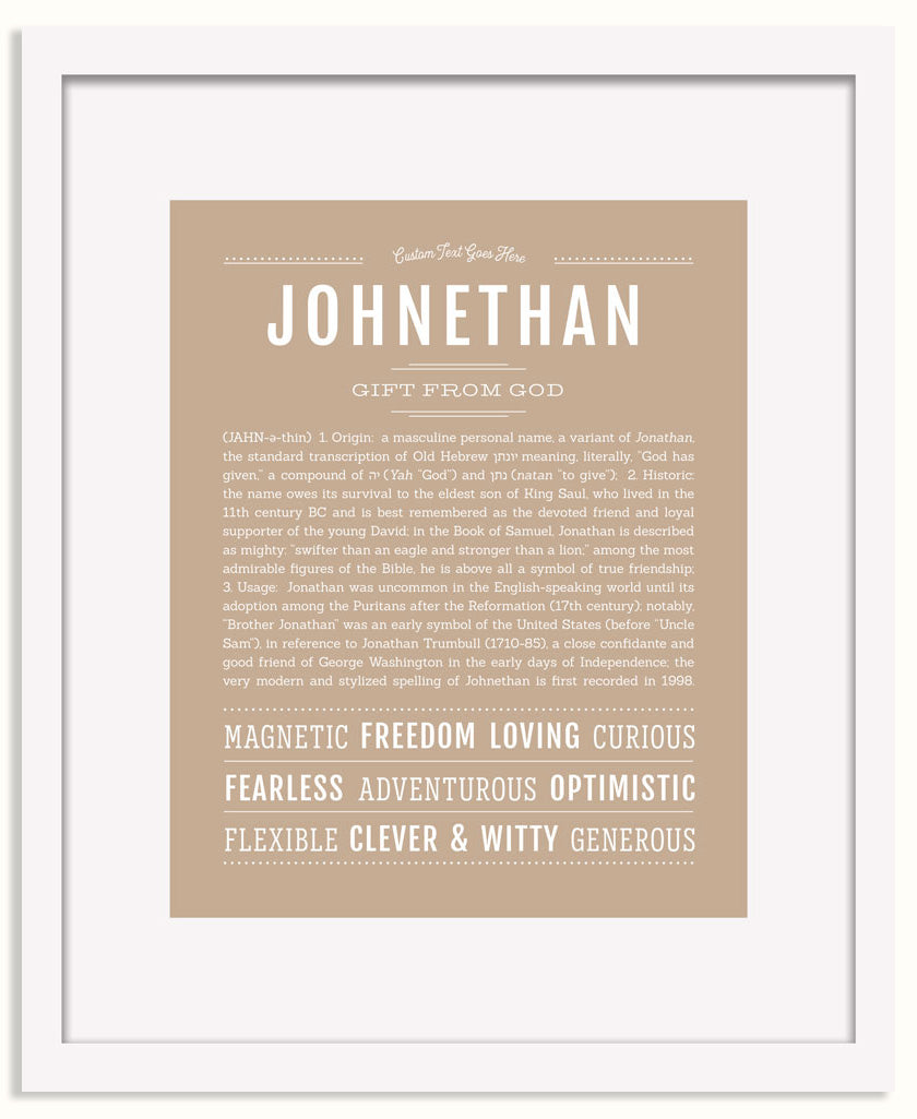 Frame Options | Tan | White Frame, Matted