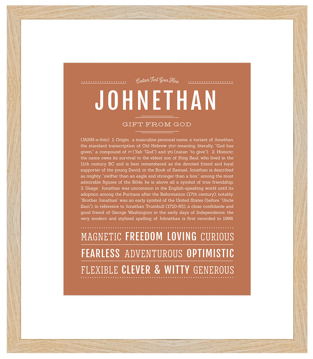 Frame Options | Terra Cotta | Maple Frame, Matted
