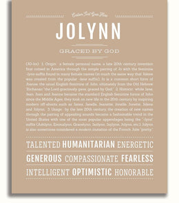 Jolynn | Name Art Print – Name Stories