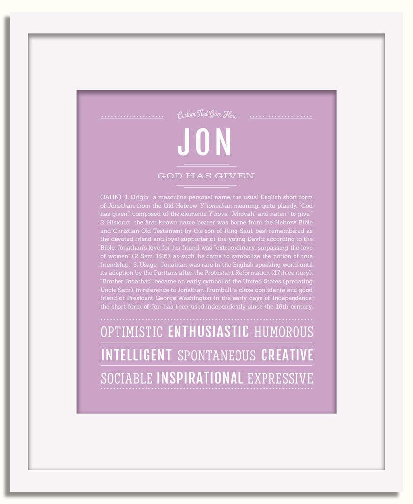 Frame Options | Lilac | White Frame, Matted