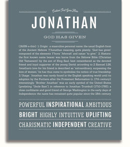 Jonathan | Name Art Print – Name Stories