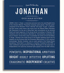 Color Called Jonathan Jonathan Personalized Name Meaning Art Prints – Name Stories