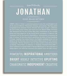 Jonathan Exploding Name Jonathan Personalized Name Meaning Art Prints – Name Stories