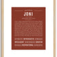 Joni | Name Art Print