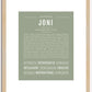 Joni | Name Art Print