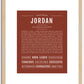 Jordan (female) | Name Art Print