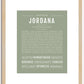 Jordana | Name Art Print