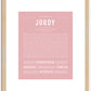 Jordy | Name Art Print